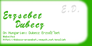 erzsebet dubecz business card